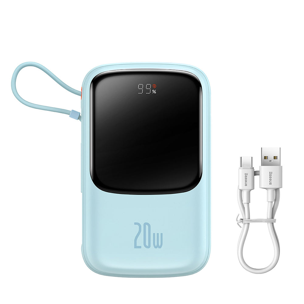 Batteria Esterna Baseus Qpow Pro, 20000mAh, 20W, QC + PD, 1 x Lightning - 1 x USB-A - 1 x USB-C, Blu PPQD030003