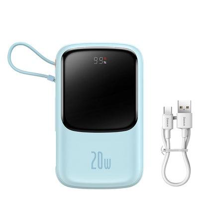 Batteria Esterna Baseus Qpow Pro, 20000mAh, 20W, QC + PD, 1 x Lightning - 1 x USB-A - 1 x USB-C, Blu PPQD030003