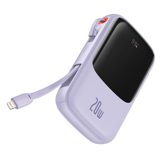 Batteria Esterna Baseus Qpow Pro, 20000mAh, 20W, QC + PD, 1 x Lightning - 1 x USB-A - 1 x USB-C, Viola PPQD030005