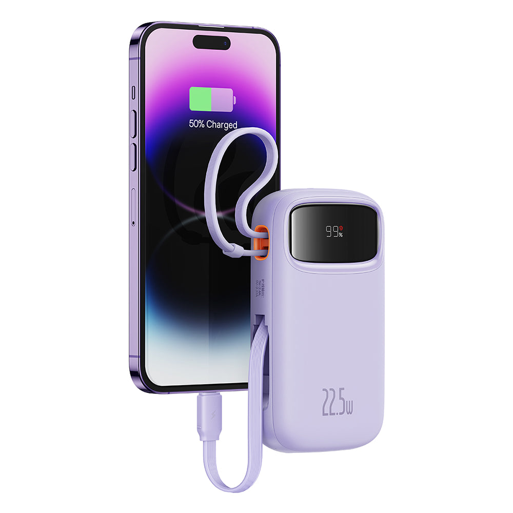 Batteria Esterna Baseus Qpow Pro+, 10000mAh, 22.5W, QC + PD, 1 x Lightning - 1 x USB-A - 2 x USB-C, Viola P10055003513-00