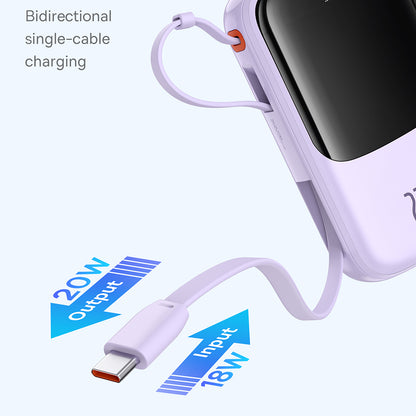 Batteria Esterna Baseus Qpow Pro+, 10000mAh, 22.5W, QC + PD, 1 x USB-A - 2 x USB-C, Viola P10067101513-00