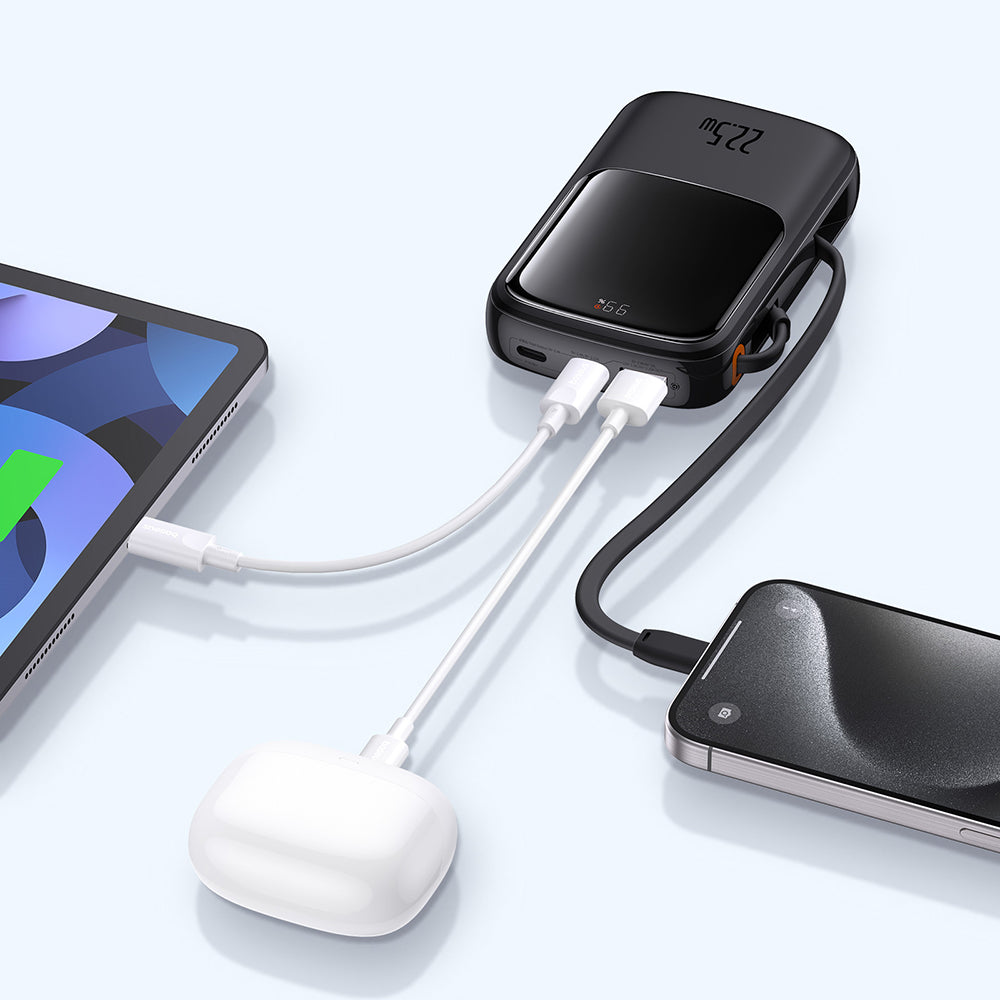 Batteria Esterna Baseus Qpow Pro+, 10000mAh, 22.5W, QC + PD, 1 x USB-A - 2 x USB-C, Nera P10067101113-00
