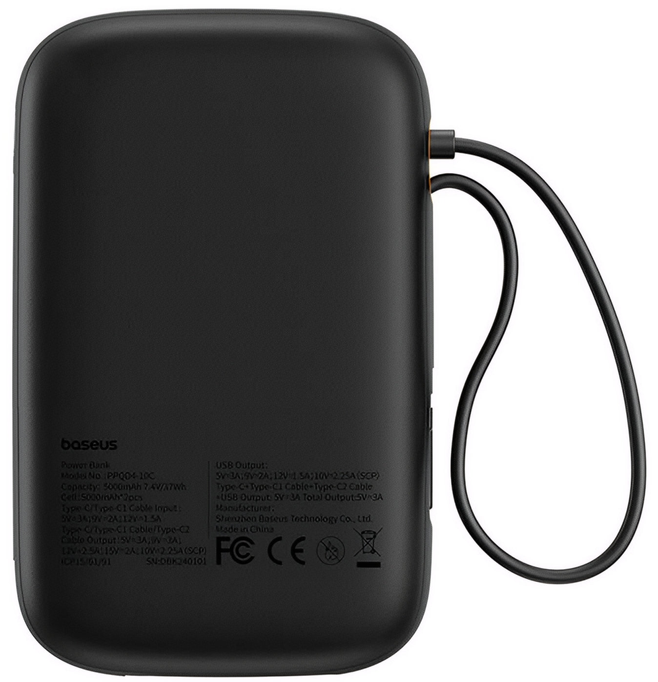 Batteria Esterna Baseus Qpow2, 20000mAh, 30W, QC + PD, 1 x USB-A - 3 x USB-C, Nera P10055009113-00