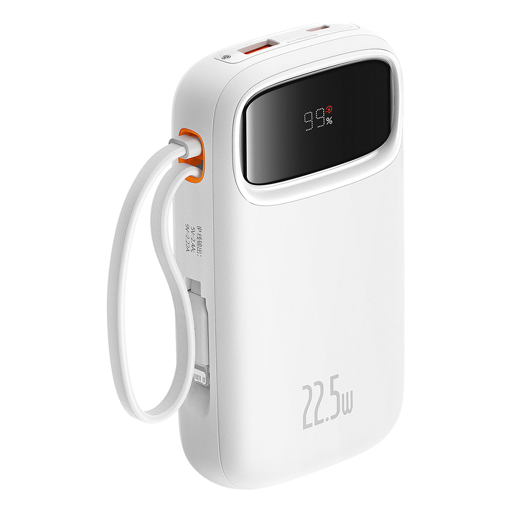 Batteria Esterna Baseus Qpow2, 20000mAh, 22.5W, QC + PD, 1 x Lightning - 1 x USB-A - 2 x USB-C, Bianca P10055002223-00