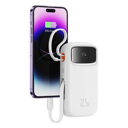 Batteria Esterna Baseus Qpow2, 20000mAh, 22.5W, QC + PD, 1 x Lightning - 1 x USB-A - 2 x USB-C, Bianca P10055002223-00