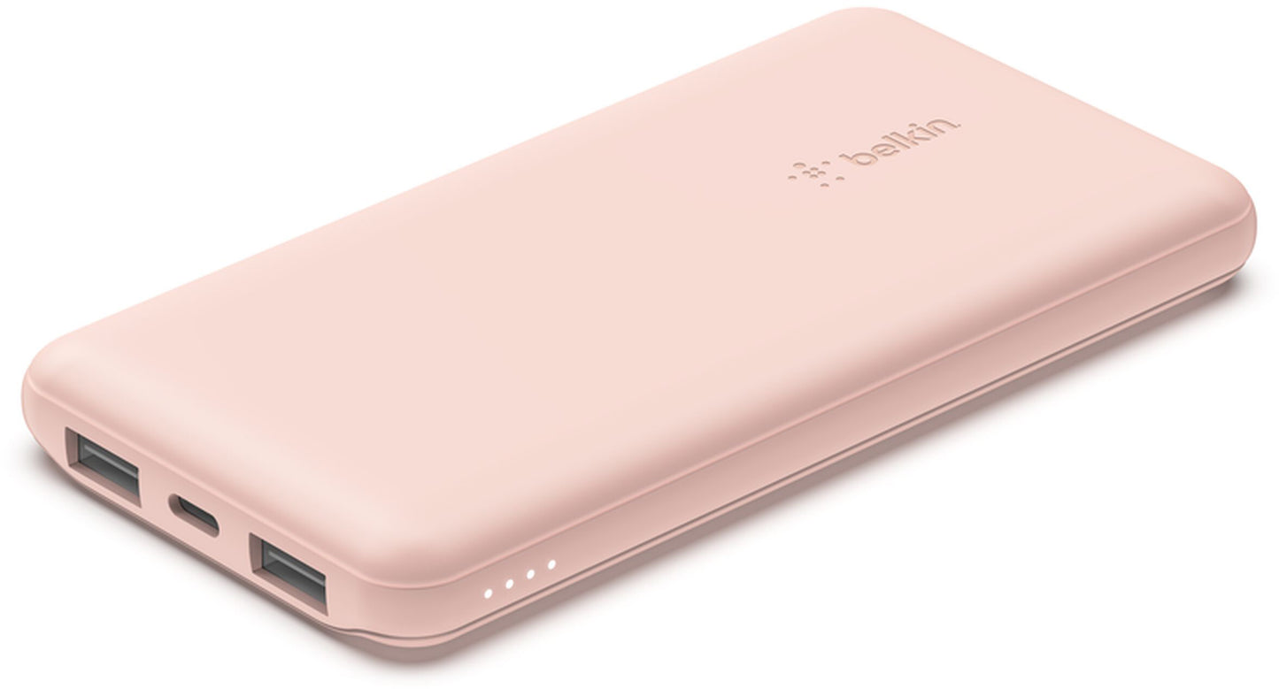 Batteria Esterna Belkin BoostCharge, 10000mAh, 15W, 1 x USB-C - 2 x USB-A, Rosa BPB011btRG