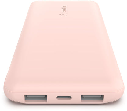 Batteria Esterna Belkin BoostCharge, 10000mAh, 15W, 1 x USB-C - 2 x USB-A, Rosa BPB011btRG