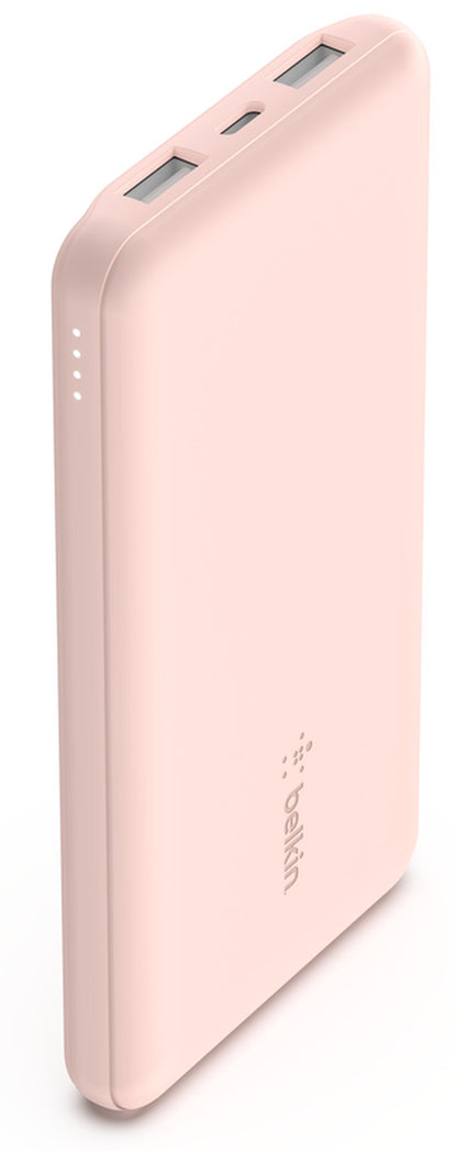 Batteria Esterna Belkin BoostCharge, 10000mAh, 15W, 1 x USB-C - 2 x USB-A, Rosa BPB011btRG