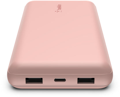 Batteria Esterna Belkin BoostCharge, 20000mAh, 15W, 1 x USB-C - 2 x USB-A, Rosa Dorato BPB012btRG