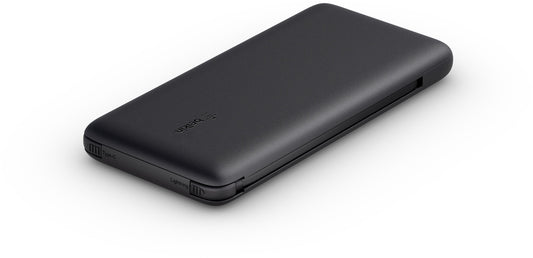 Batteria Esterna Belkin BoostCharge Plus, 10000mAh, 23W, QC + PD, 1 x Lightning - 2 x USB-C, Nera BPB006btBLK