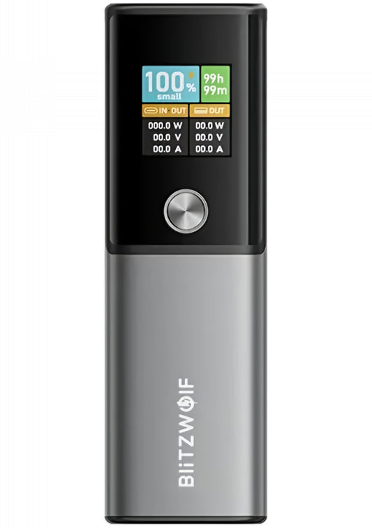 Batteria Esterna BlitzWolf BW-P23, 14000mAh, 100W, QC + PD, 1 x USB-A - 1 x USB-C, Grigio