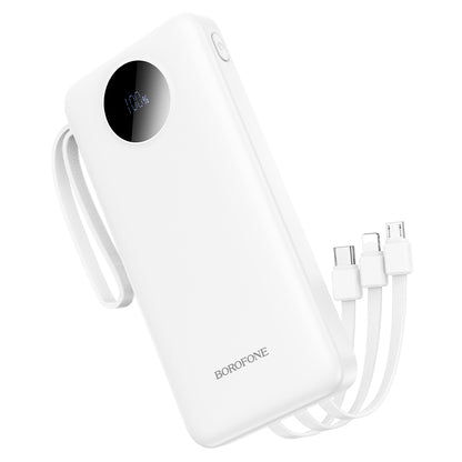 Batteria esterna Borofone BJ53 Power, 10000mAh, 10W, 1 x Lightning - 1 x microUSB - 1 x USB-A - 1 x USB-C, Bianco