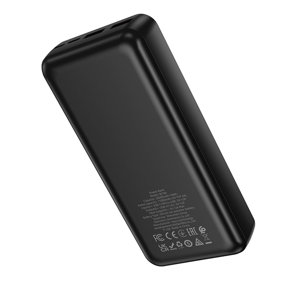 Batteria Esterna Borofone BJ78A Clever, 20000mAh, 10W, 2 x USB-A, Nera
