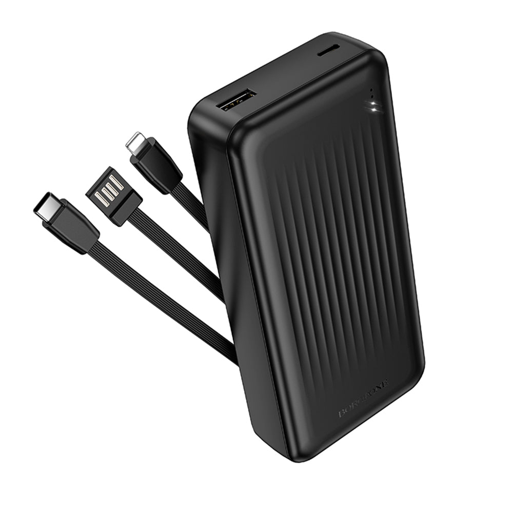 Batteria Esterna Borofone BJ79 Clever, 20000mAh, 10W, 1 x Lightning - 1 x USB-A - 1 x USB-C, Nera