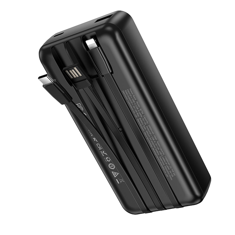 Batteria Esterna Borofone BJ79 Clever, 20000mAh, 10W, 1 x Lightning - 1 x USB-A - 1 x USB-C, Nera