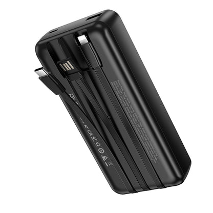 Batteria Esterna Borofone BJ79 Clever, 20000mAh, 10W, 1 x Lightning - 1 x USB-A - 1 x USB-C, Nera