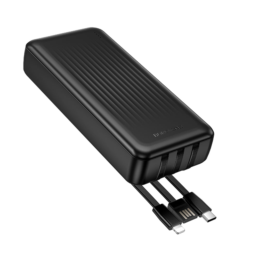 Batteria Esterna Borofone BJ79 Clever, 20000mAh, 10W, 1 x Lightning - 1 x USB-A - 1 x USB-C, Nera