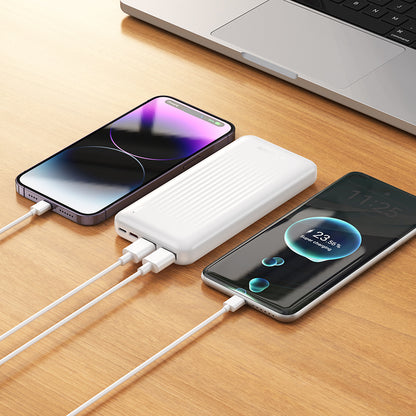 Batteria Esterna Borofone BJ80A Clever, 10000mAh, 22.5W, QC + PD, 1 x USB-C - 2 x USB-A, Bianca