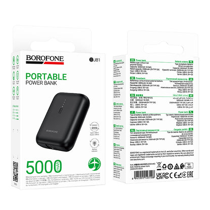 Batteria Esterna Borofone BJ81 Stability, 5000mAh, 10W, 1 x USB-A, Nera
