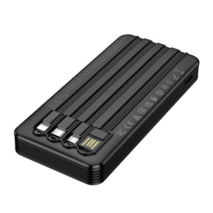 Batteria Esterna Borofone BJ84 Smooth, 10000mAh, 10W, 1 x Lightning - 1 x microUSB - 1 x USB-A - 1 x USB-C, Nera