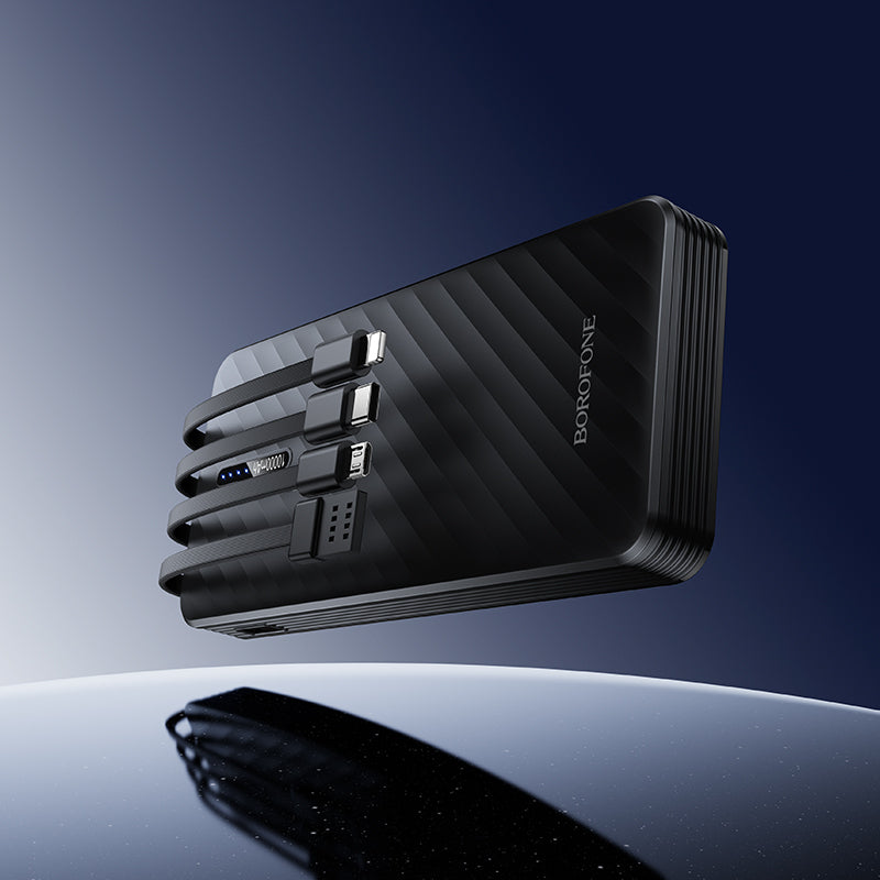 Batteria Esterna Borofone BJ84 Smooth, 10000mAh, 10W, 1 x Lightning - 1 x microUSB - 1 x USB-A - 1 x USB-C, Nera