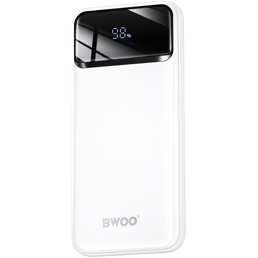 Batteria Esterna BWOO BO-P34, 10000mAh, 22.5W, QC + PD, 1 x USB-C - 2 x USB-A, Bianca