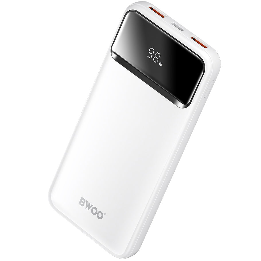 Batteria Esterna BWOO BO-P34, 10000mAh, 22.5W, QC + PD, 1 x USB-C - 2 x USB-A, Bianca