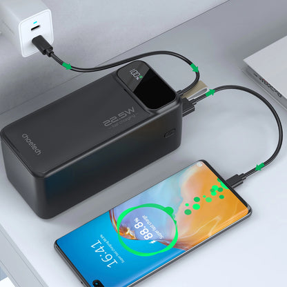 Batteria esterna Choetech B732, 50000mAh, 22,5W, QC + PD, 1 x USB-C - 2 x USB-A, Nero 