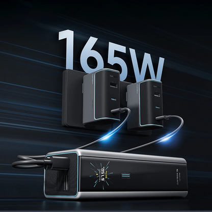 Batteria Esterna Cuktech, 20000mAh, 210W, QC + PD, 1 x USB-A - 2 x USB-C, Grigio CKPB200UGLGR