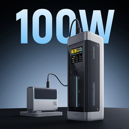 Batteria Esterna Cuktech, 25000mAh, 210W, QC + PD, 1 x USB-A - 2 x USB-C, Nera CUK00P23GLBK