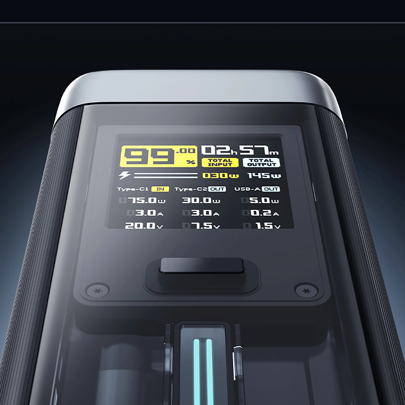 Batteria Esterna Cuktech, 25000mAh, 210W, QC + PD, 1 x USB-A - 2 x USB-C, Nera CUK00P23GLBK