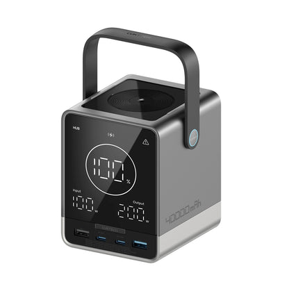 Batteria Esterna Cuktech, 40000mAh, 300W, QC + PD + FQI, 1 x QI - 2 x USB-A - 2 x USB-C, Nera