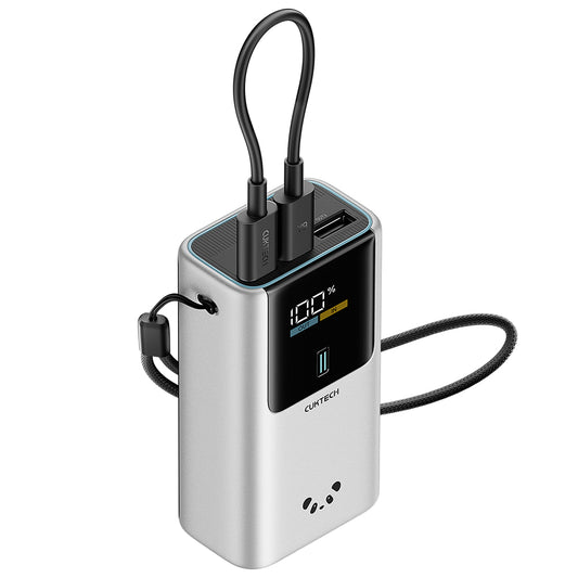 Batteria Esterna Cuktech PB1055, 10000mAh, 55W, QC + PD, 1 x USB-A - 2 x USB-C, Grigio CKPB1055GBTG