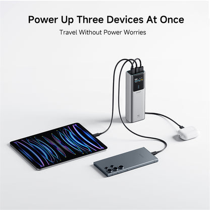 Batteria Esterna Cuktech PB150P, 15000mAh, 120W, QC + PD, 1 x USB-A - 2 x USB-C, Grigio CKPB150POSGR