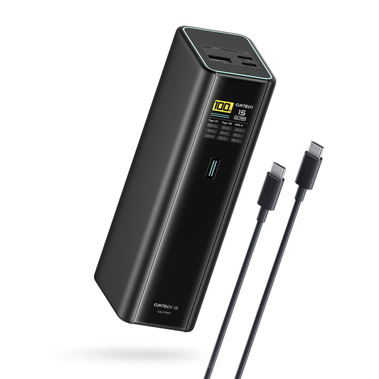 Power bank Cuktech PB200U, 20000 mAh, 210 W, QC + PD, 1 x USB-A - 2 x USB-C, bianco CKPB200UGLGR