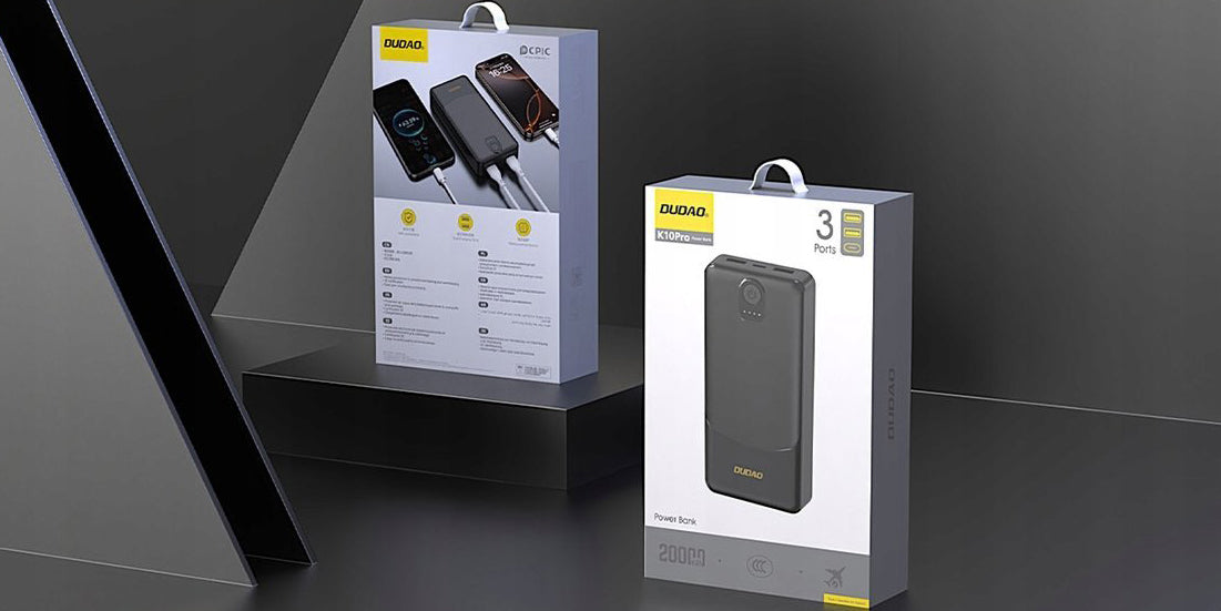 Dudao K10Pro External Battery, 20000mAh, 12W, 2 x USB-A, Black