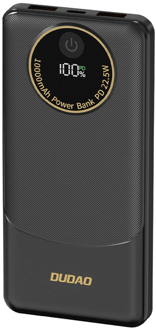 Batteria Esterna Dudao K12, 10000mAh, 22.5W, QC + PD, 1 x USB-C - 2 x USB-A, Nera