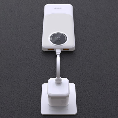 Dudao K12 External Battery, 10000mAh, 22.5W, QC + PD, 1 x USB-C - 2 x USB-A, White