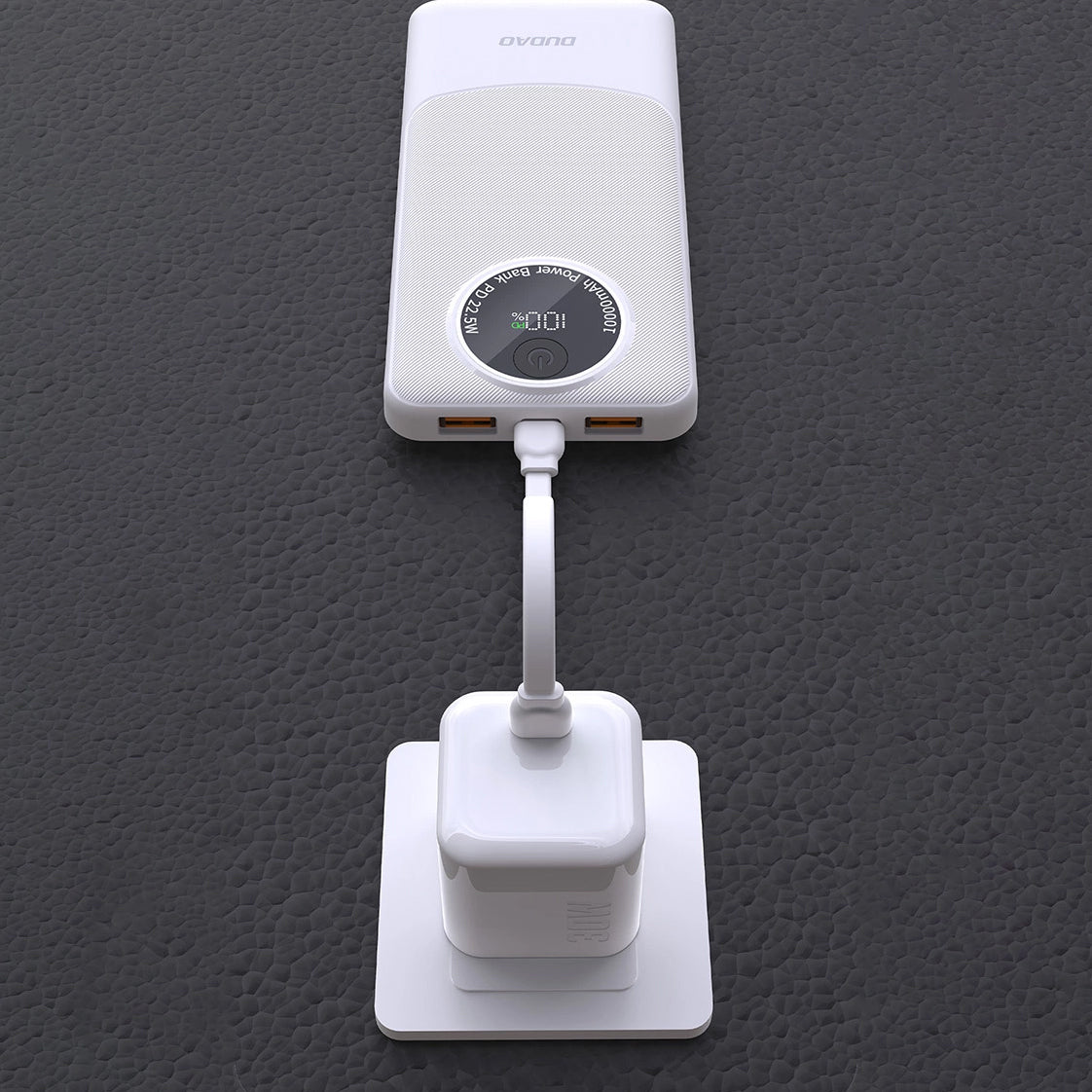 Batteria Esterna Dudao K12Pro, 20000mAh, 22.5W, QC + PD, 1 x USB-C - 2 x USB-A, Bianca