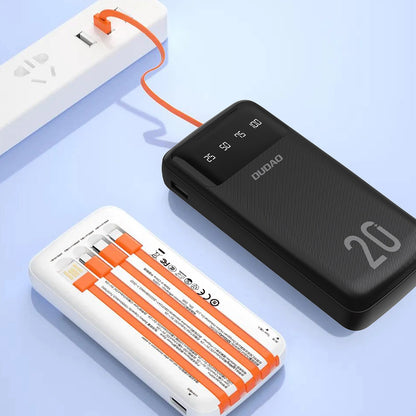 Batteria Esterna Dudao K6Pro+, 20000mAh, 10W, 1 x Lightning - 1 x microUSB - 1 x USB-A - 1 x USB-C, Nera