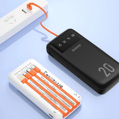 Batteria Esterna Dudao K6Pro+, 20000mAh, 10W, 1 x Lightning - 1 x microUSB - 1 x USB-A - 1 x USB-C, Bianca