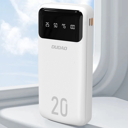Batteria Esterna Dudao K6Pro+, 20000mAh, 10W, 1 x Lightning - 1 x microUSB - 1 x USB-A - 1 x USB-C, Bianca