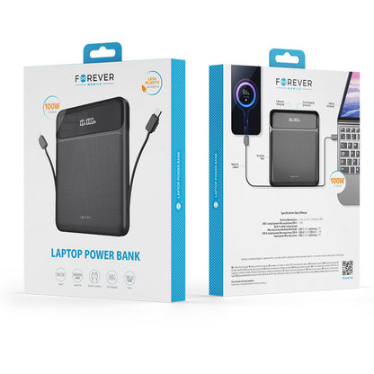 Forever TB-200 Batteria esterna, 20000mAh, 100W, QC + PD, 1 x Lightning - 2 x USB-C - 2 x USB-A, Nero