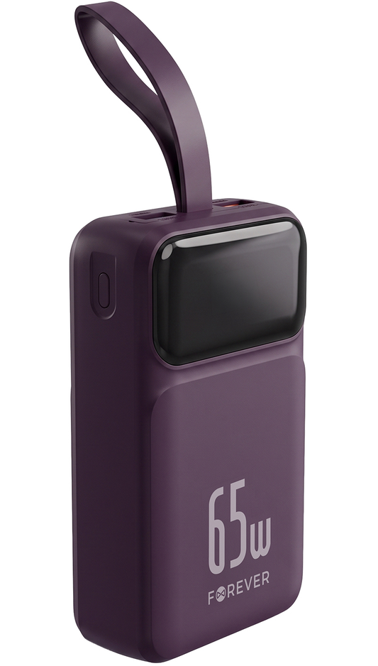 Batteria Esterna Forever Vibe-TB65, 20000mAh, 65W, QC + PD, 2 x USB-A - 2 x USB-C, Vinaccia
