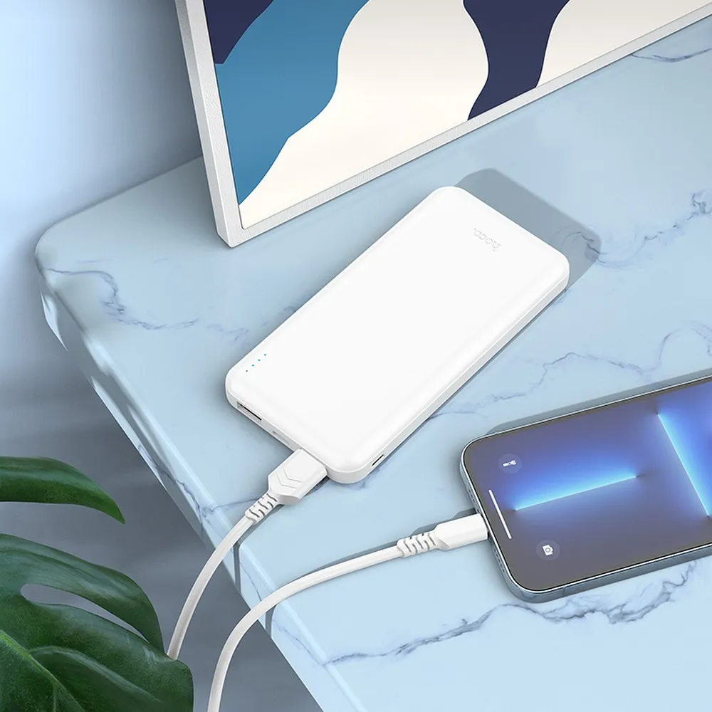 Batteria Esterna HOCO J100, 10000mAh, 10W, 2 x USB-A, Bianca