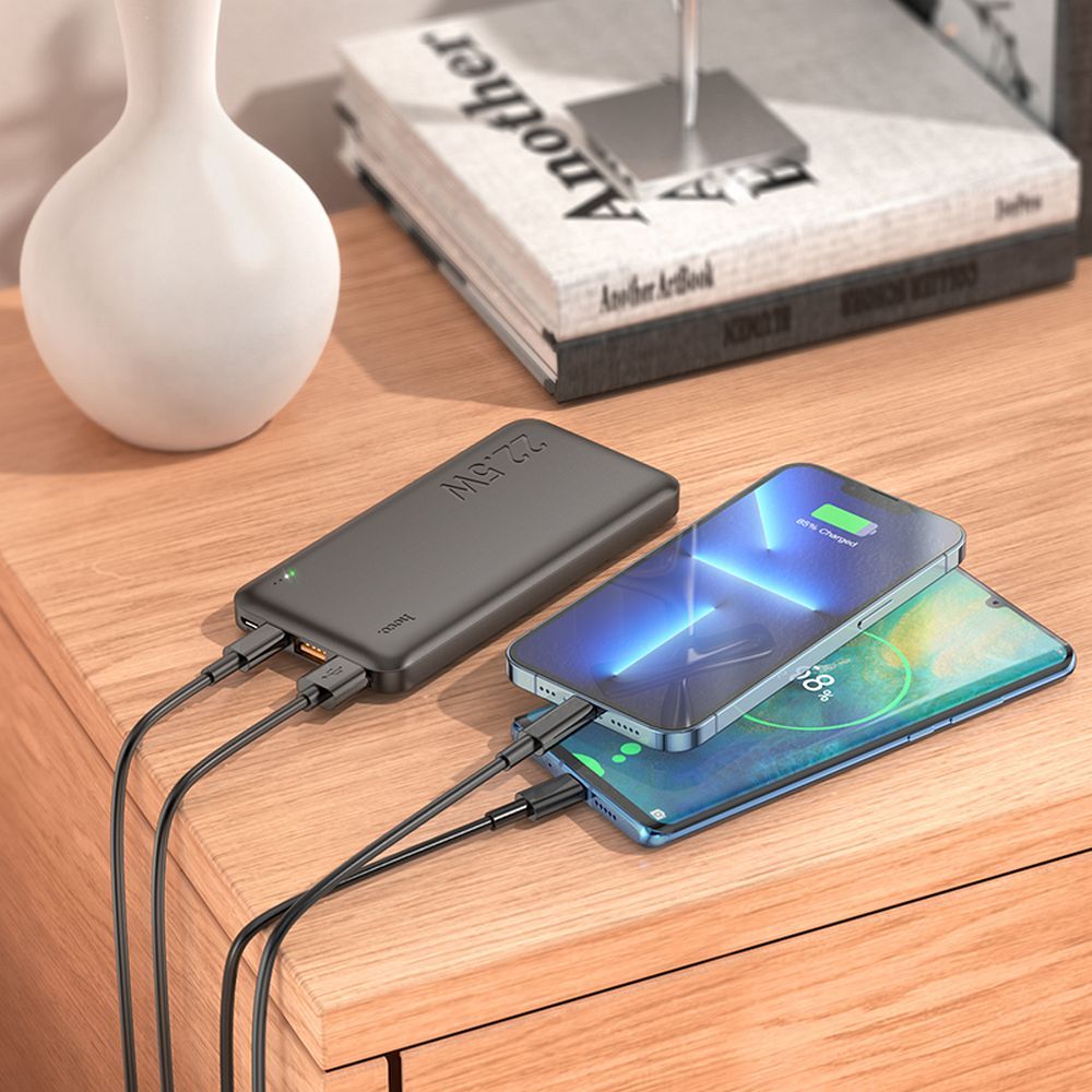 Batteria Esterna HOCO J101, 10000mAh, 22.5W, QC + PD, 1 x USB-C - 2 x USB-A, Nera