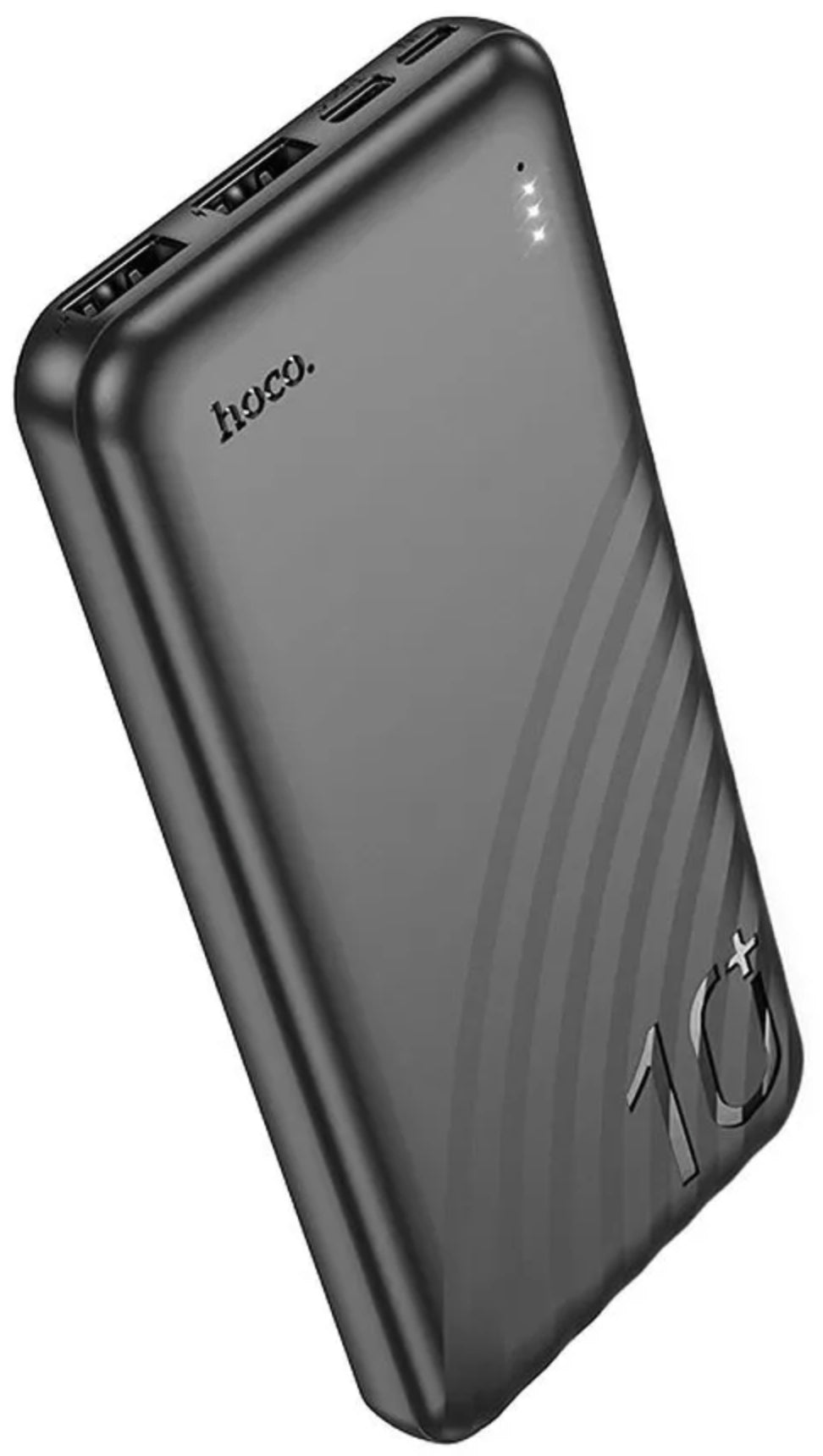 HOCO J123 External Battery, 10000mAh, 10W, 2 x USB-A, Black