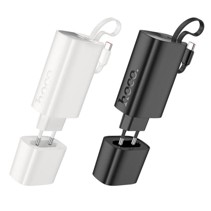 Power bank HOCO J148 2 in 1, 5000 mAh, 20 W, PD, 2 x USB-C, nera