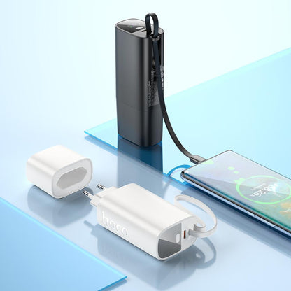 Power bank HOCO J148 2 in 1, 5000 mAh, 20 W, PD, 2 x USB-C, nera