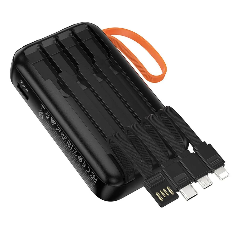 Batteria Esterna HOCO J151, 10000mAh, 10W, 1 x Lightning - 1 x microUSB - 1 x USB-A - 1 x USB-C, Nera